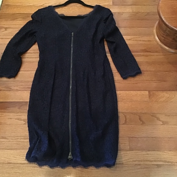 Adrienne Papel Navy Lace Dress Size 8 new without tags - Picture 2 of 3